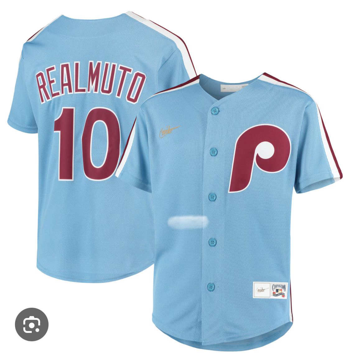 2024 MLB Men Philadelphia Phillies #10 J.T.Realmuto Nike light blue Home Limited Player Jersey
